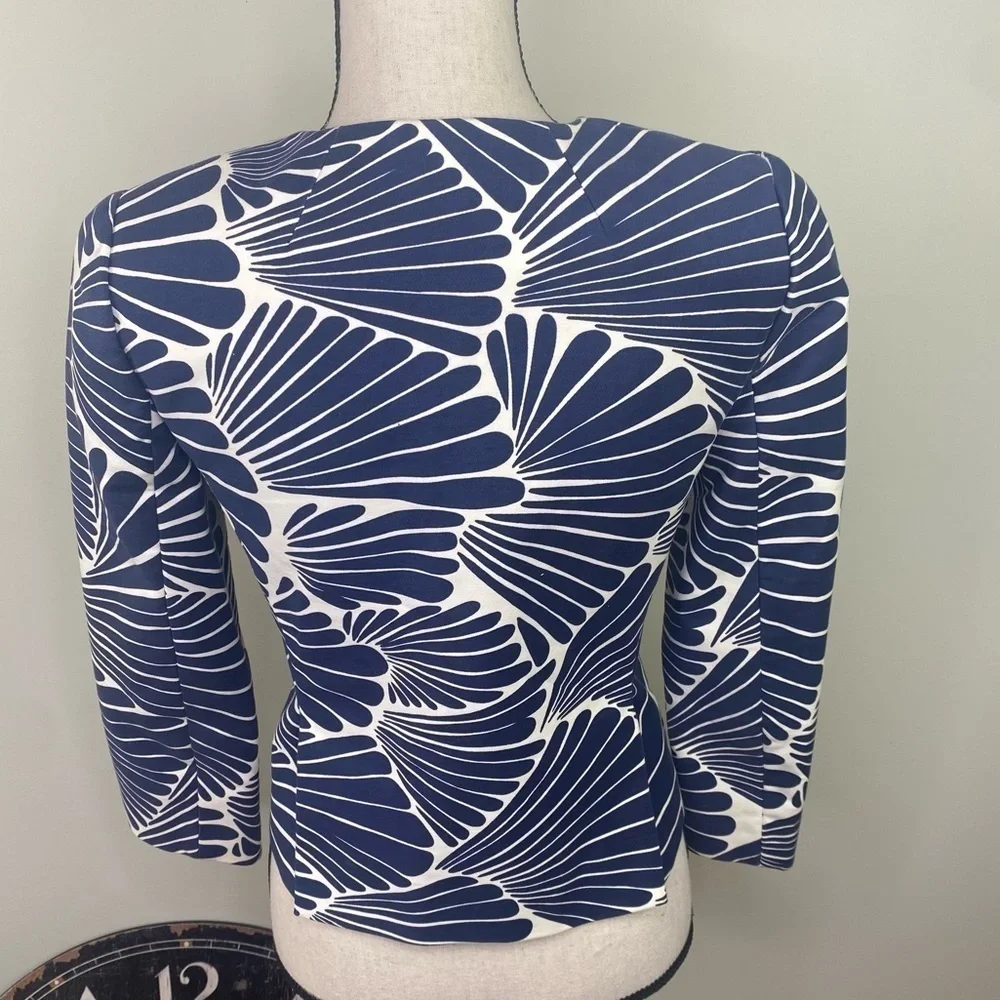J.Crew blue white fanfare blazer separate double breasted jacket size 2 - Picture 7 of 12